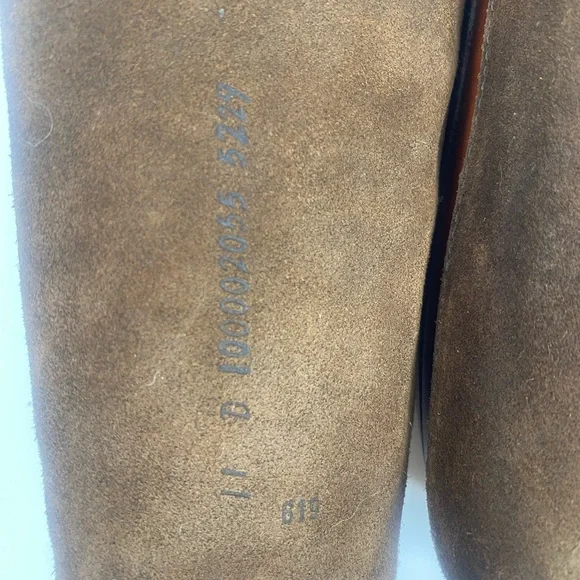 BROOKS BROTHERS Size 11 Men's Brown Leather Shearling LONE TREE Slipper - Picture 12 of 13